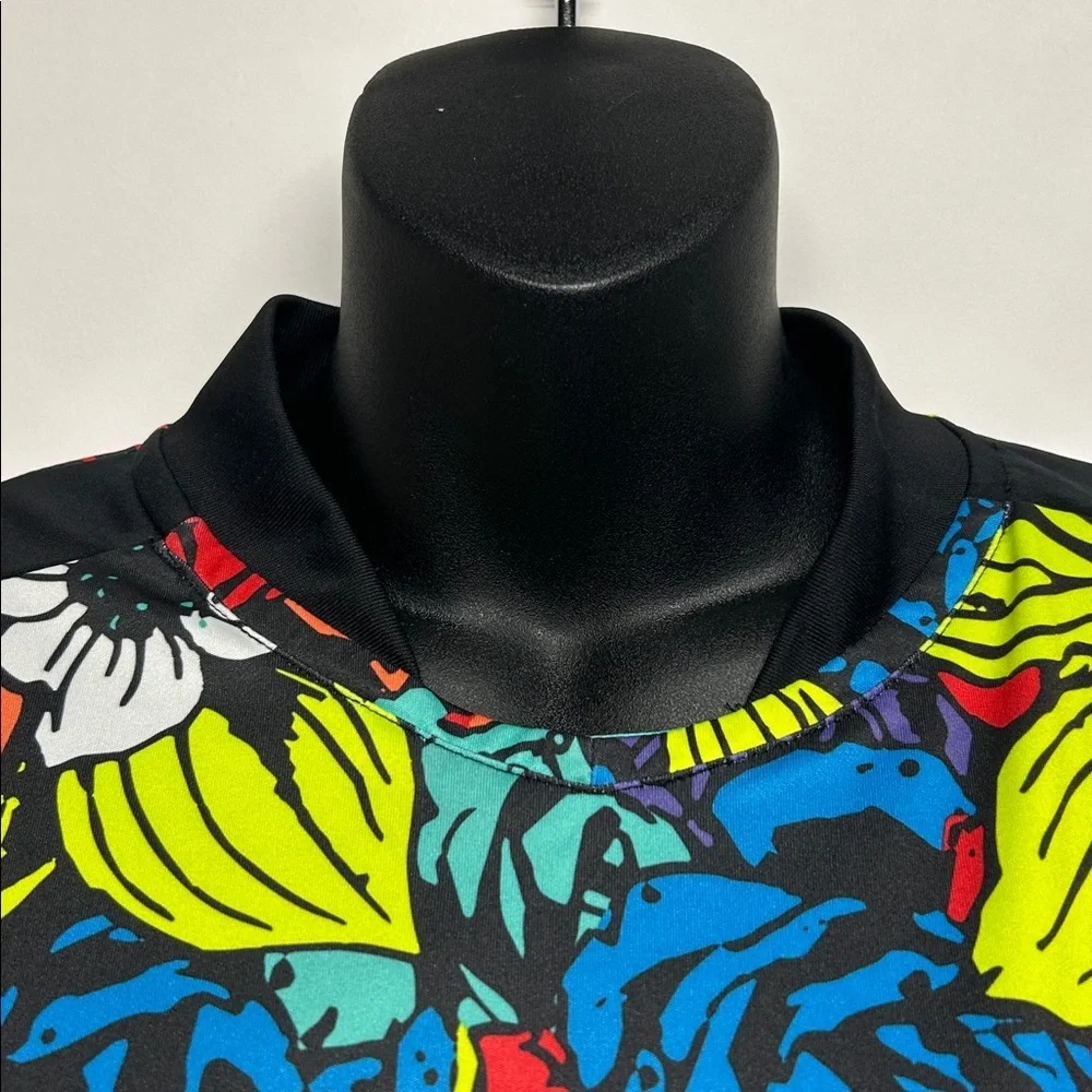 Adidas tiro Black and Multicolor Shirt size medium floral soccer jersey kids